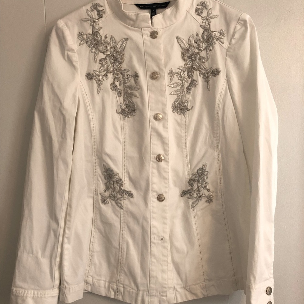 WhiteHouseBlackMarket Embroidered Detail Jacket